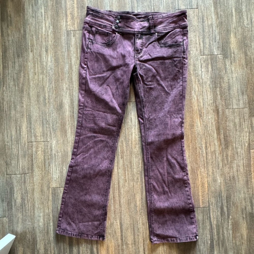 Purple and Black wash low rise jeans